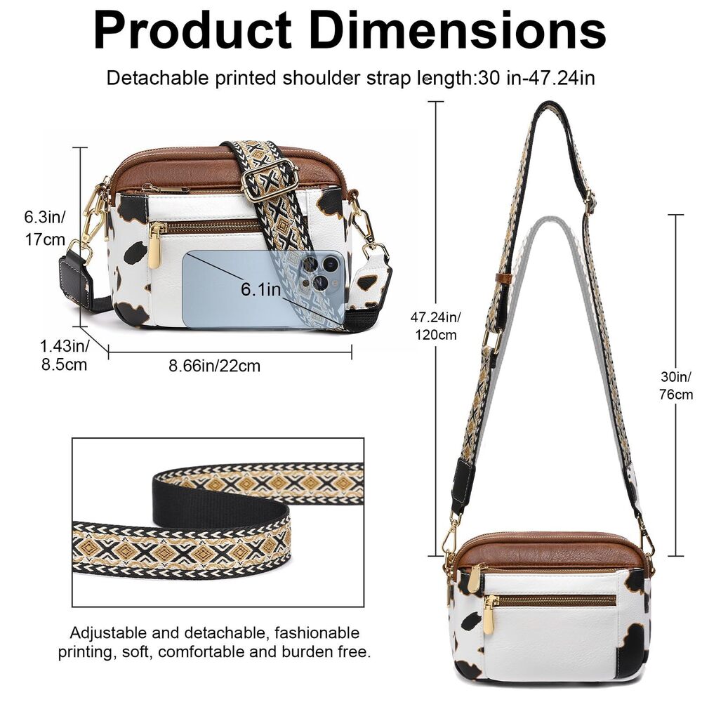 7696 Crossbody Purses Small Crossbody Bags Vegan Leather Trendy Shoulder - Picture 5 of 7